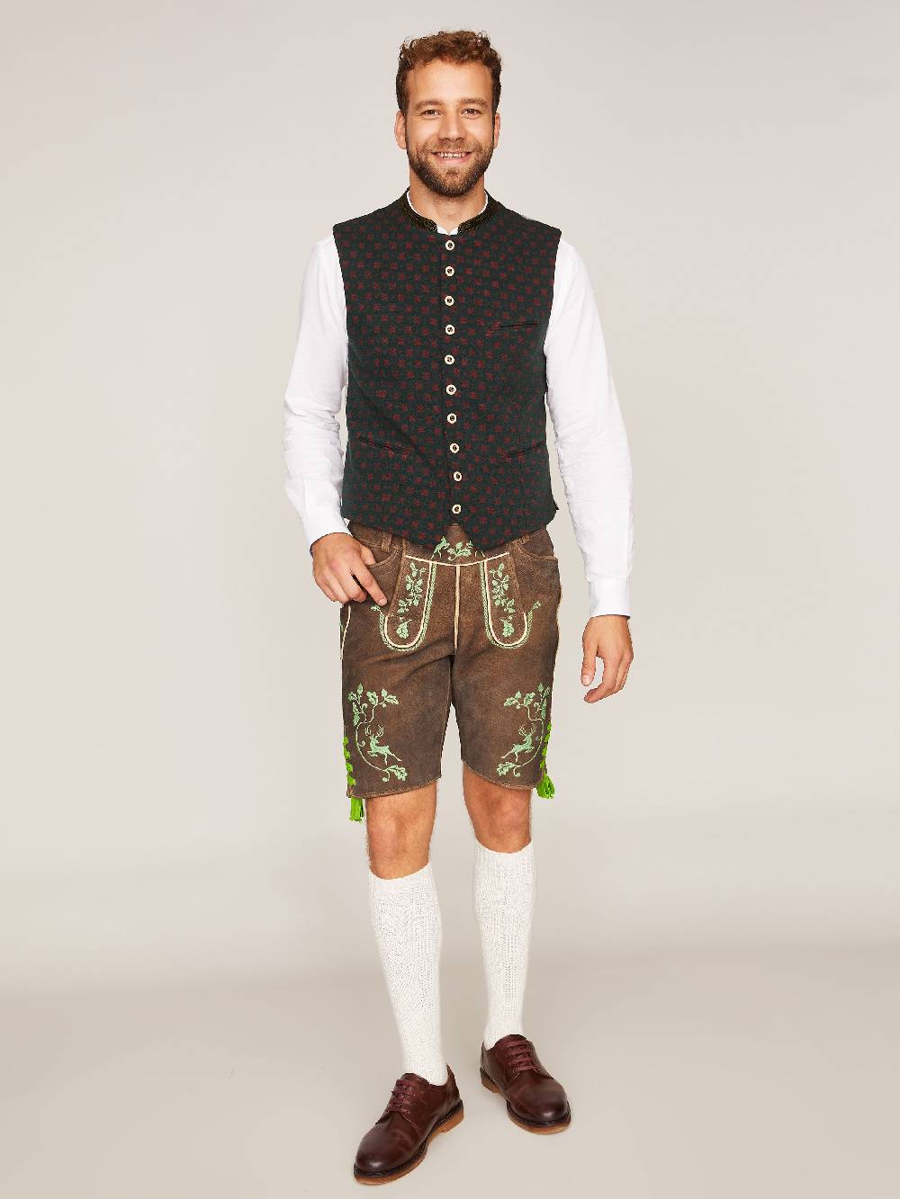 Limberry Dunkelgrüne Stretch-Trachtenweste - KONSTANTIN ST FLASCHENGRÜN