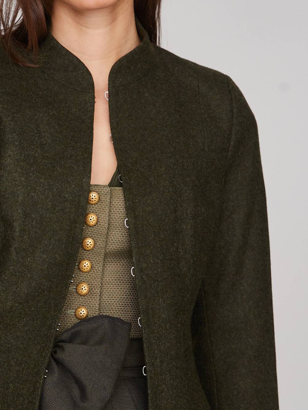 Limberry Dunkelgrüner Trachtenjanker Aus Loden - TIFFANY LODEN GREEN