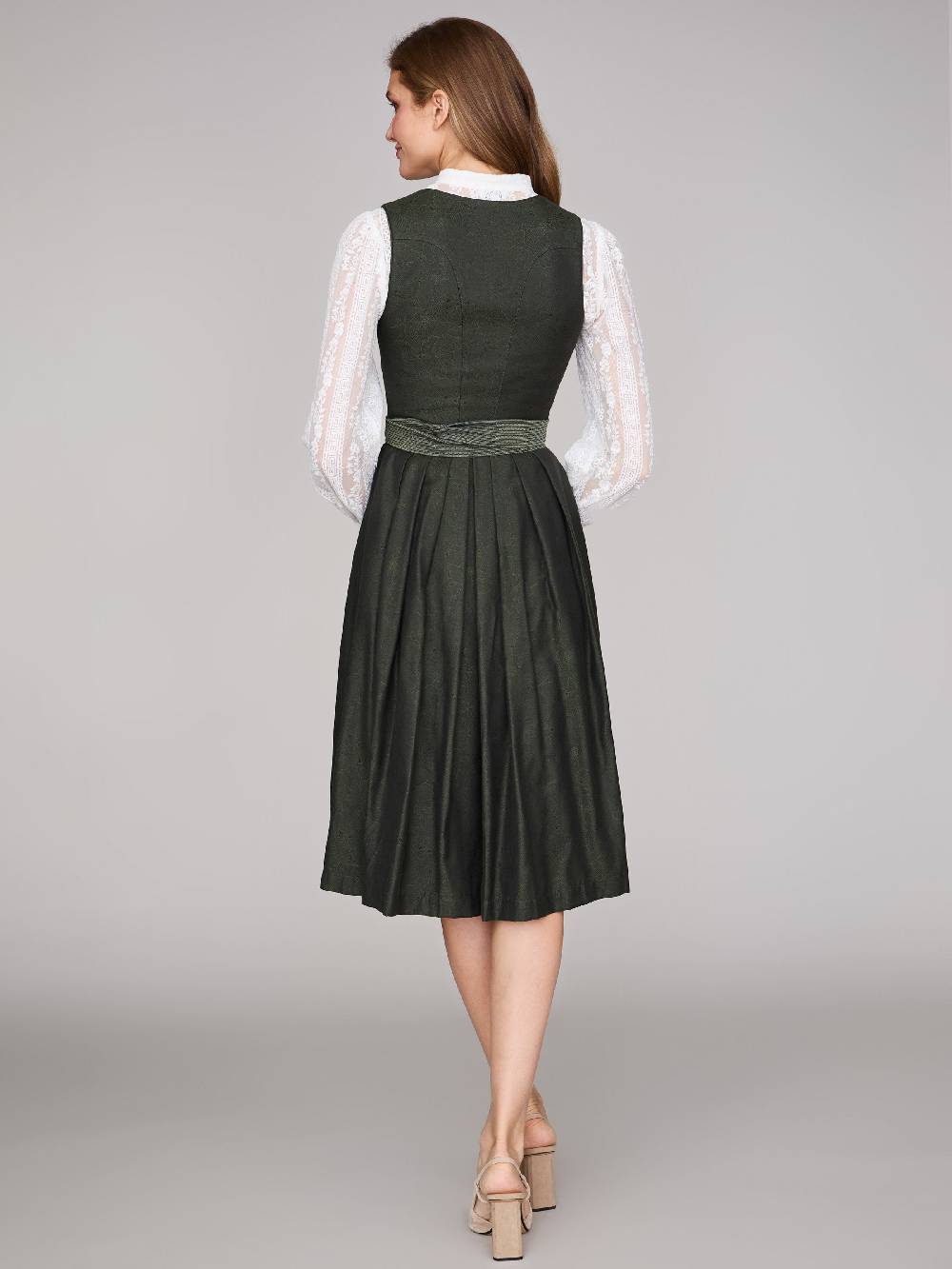 Limberry Dunkelgrünes Dirndl Mit Floralem Muster - CECILY PINE FLOWER