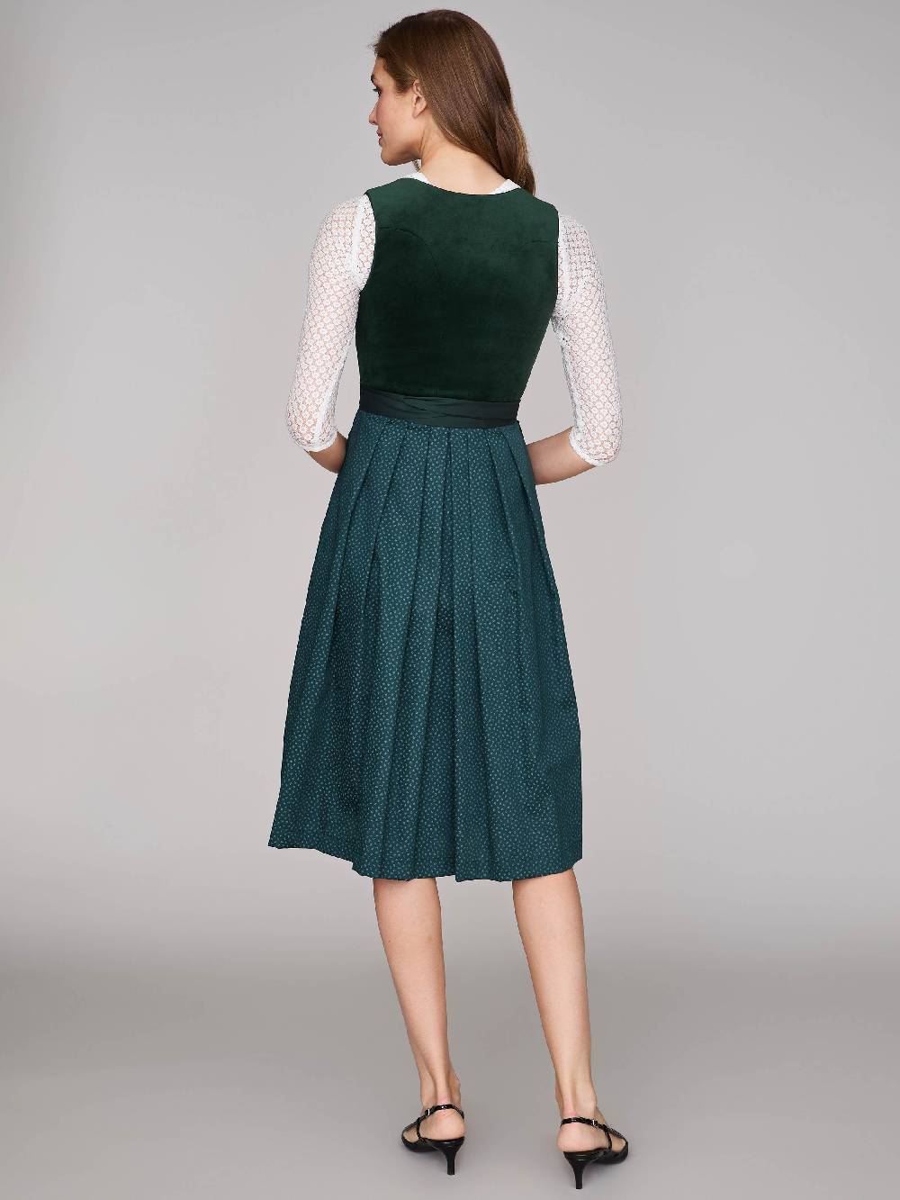 Limberry Dunkelgrünes Dirndl Mit Samt-Mieder - CLARISSA PINE GROVE