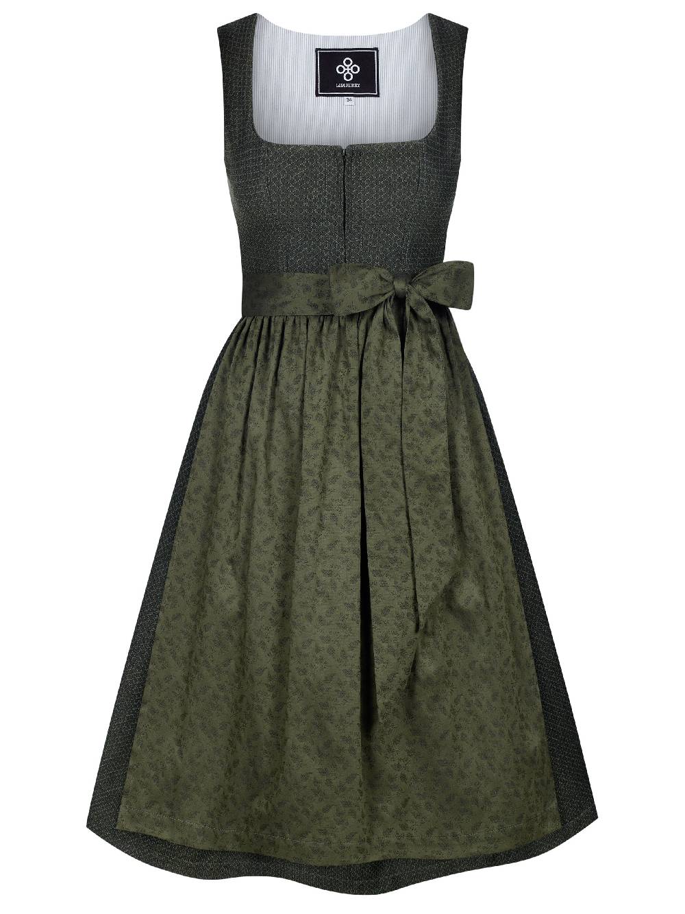 Limberry Dunkelgrünes Strukturiertes Dirndl - RAIN DARK GREEN