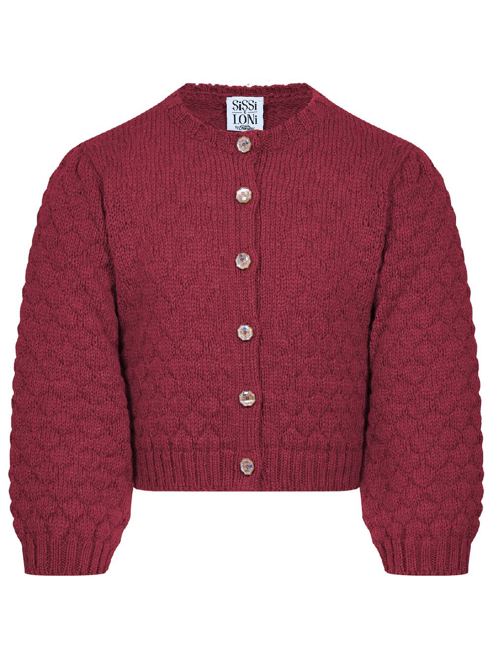 Limberry Dunkelrote Strickjacke Für Kinder - INGE DUNKELROT