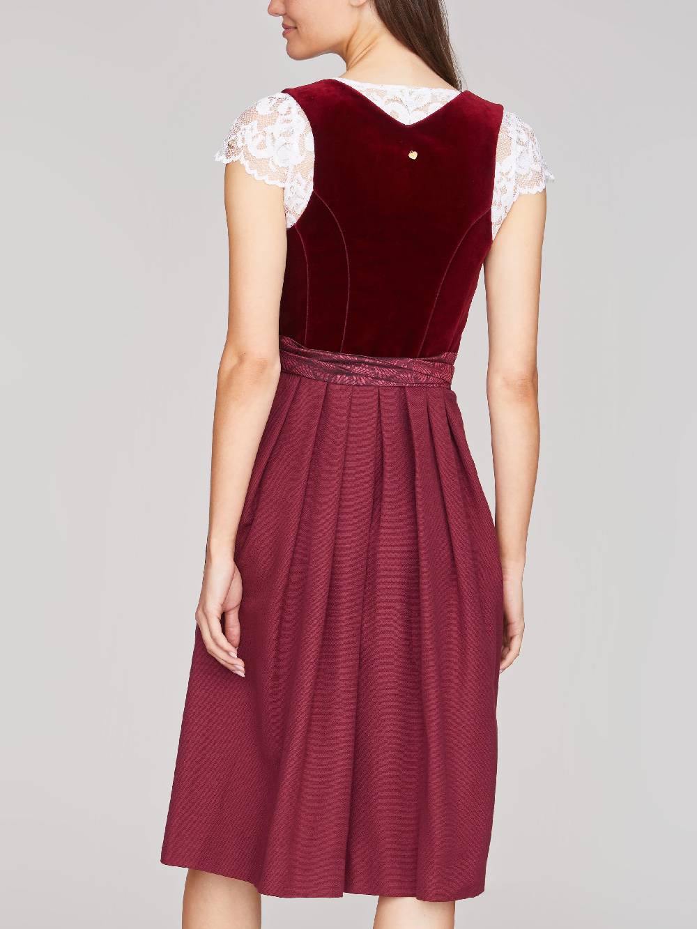 Limberry Dunkelrotes Dirndl Mit Samt-Mieder - CAMILLA