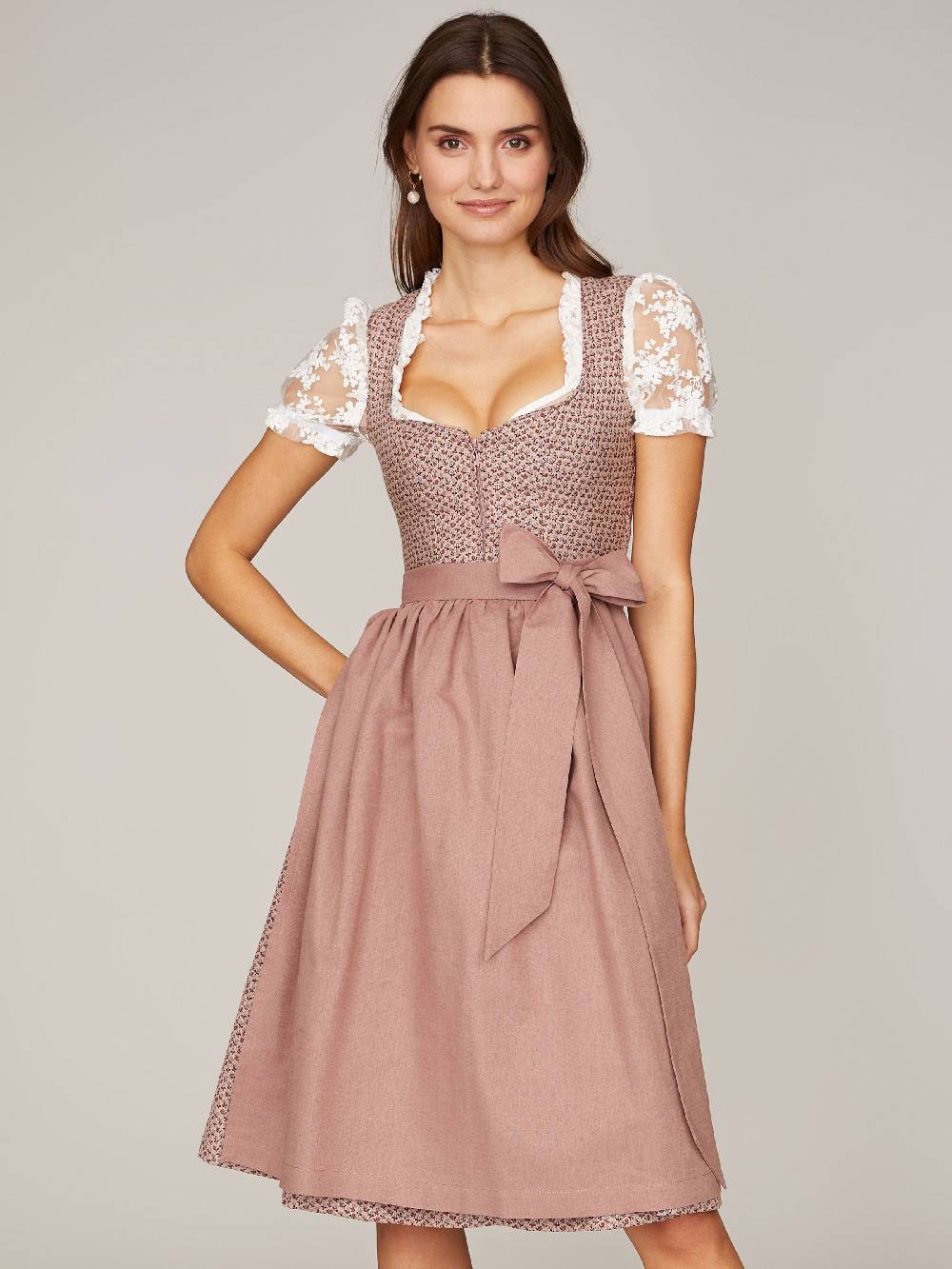 Limberry Geblümtes roséfarbenes Dirndl - ANNE DUSTY ROSE