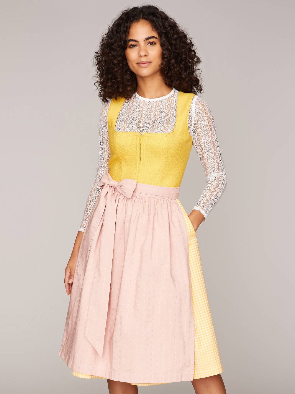 Limberry Gelbes Dirndl mit Leinen-Mieder - MIRANDA YELLOW