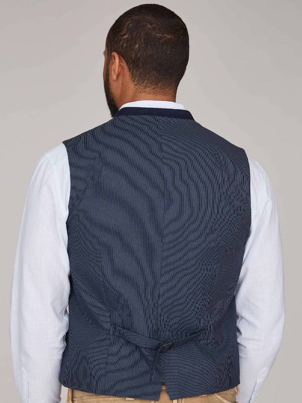 Limberry Gemusterte Dunkelblaue Trachtenweste - MAXIMILIAN DARK NAVY