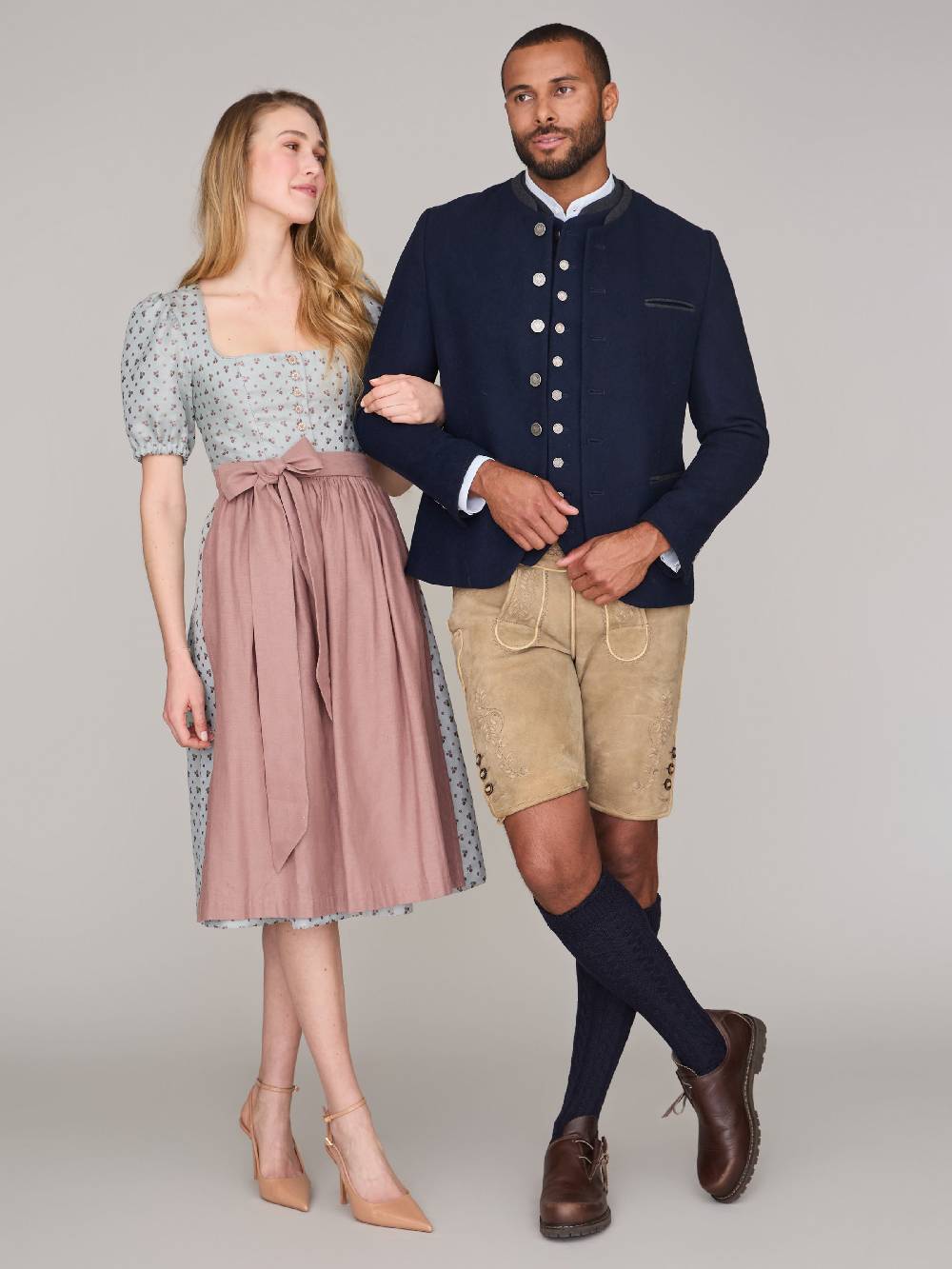 Limberry Gemusterte Dunkelblaue Trachtenweste - MAXIMILIAN DARK NAVY