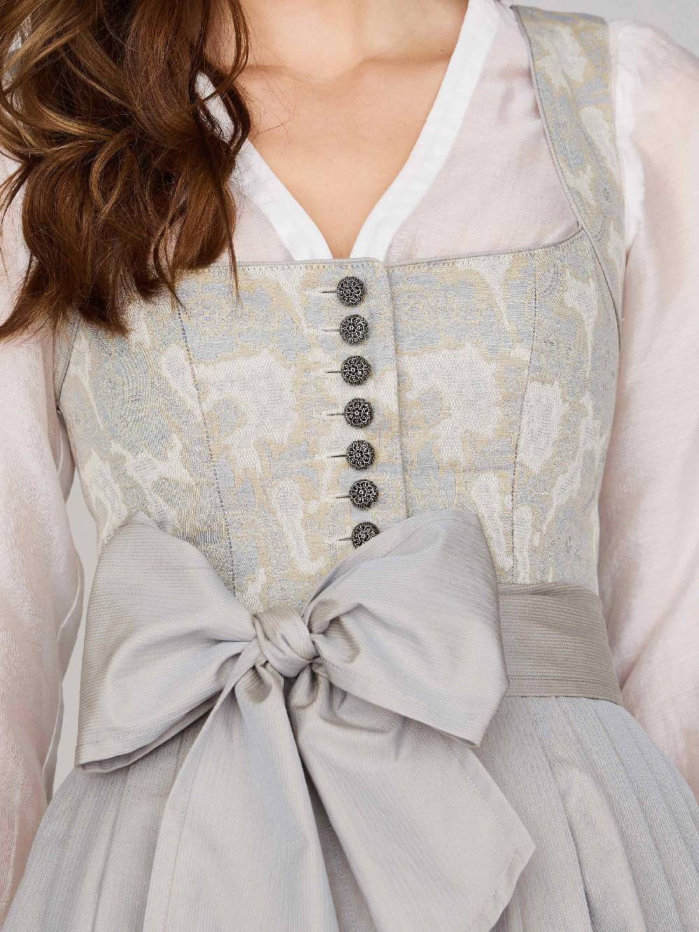 Limberry Gemustertes Dirndl In Greige - HEDI GREIGE FOLKLORE