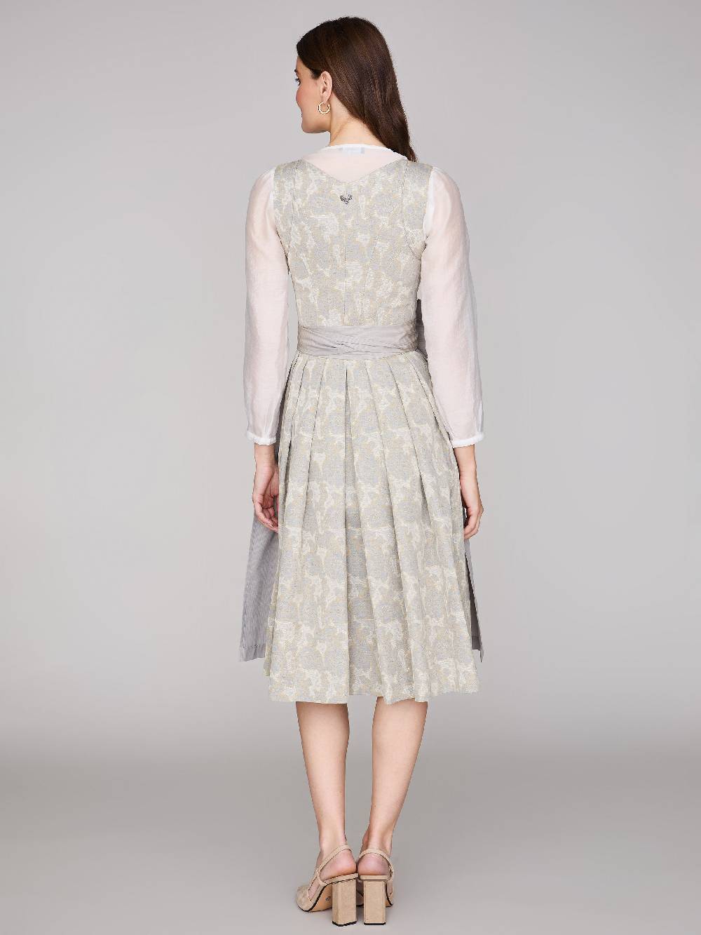 Limberry Gemustertes Dirndl In Greige - HEDI GREIGE FOLKLORE