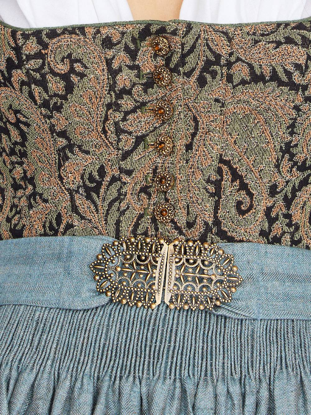 Limberry Gemustertes Dirndl Mit Leinen-Mieder - ANNABELLE SCHWARZ