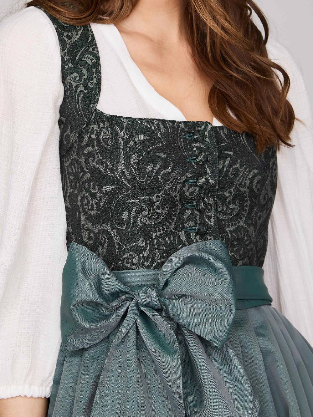 Limberry Gemustertes Dunkelgrünes Dirndl - HEDI VINTAGE GARDEN