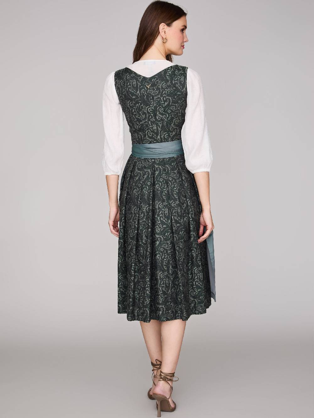 Limberry Gemustertes Dunkelgrünes Dirndl - HEDI VINTAGE GARDEN