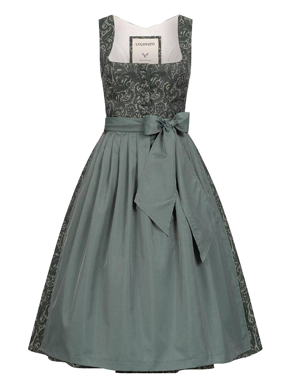 Limberry Gemustertes Dunkelgrünes Dirndl - HEDI VINTAGE GARDEN