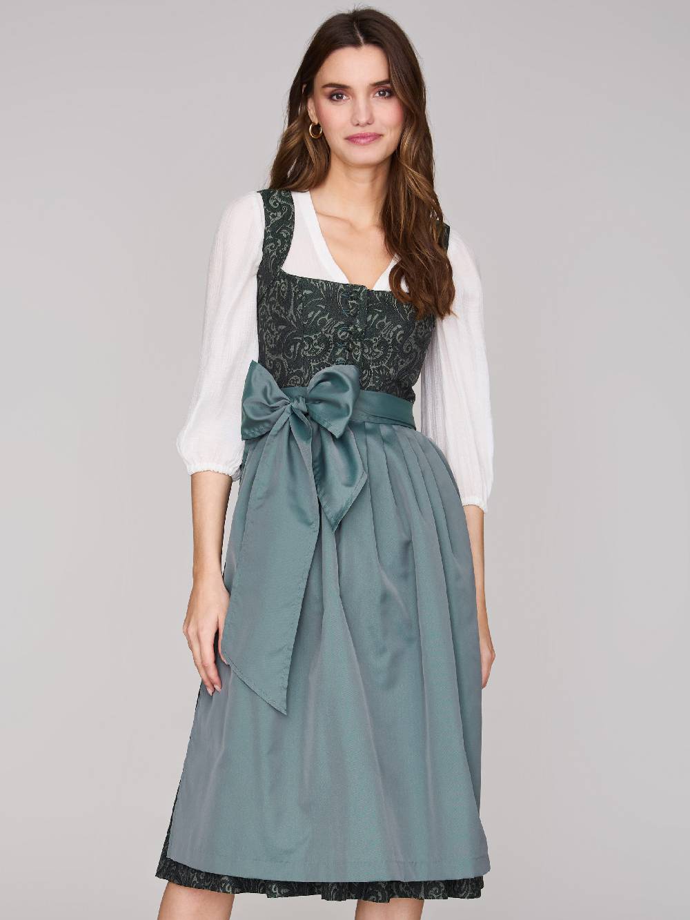 Limberry Gemustertes dunkelgrünes Dirndl - HEDI VINTAGE GARDEN