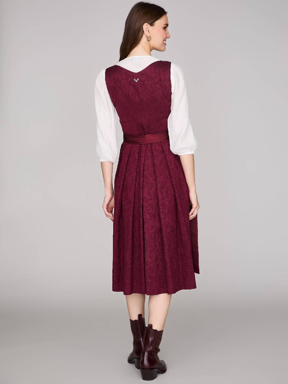 Limberry Gemustertes Weinrotes Dirndl - HEDI VINTAGE WINE