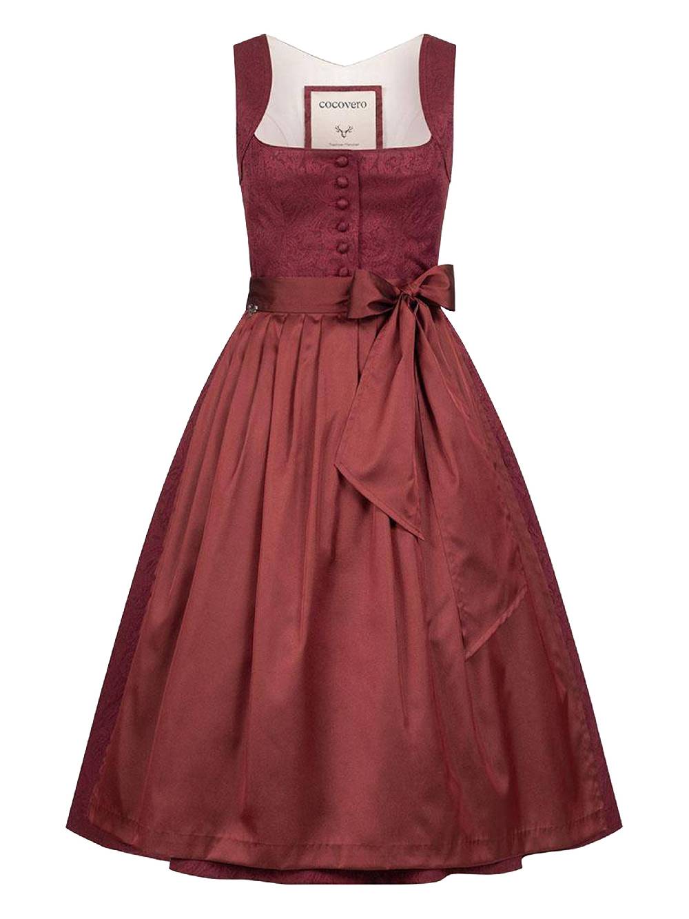 Limberry Gemustertes Weinrotes Dirndl - HEDI VINTAGE WINE