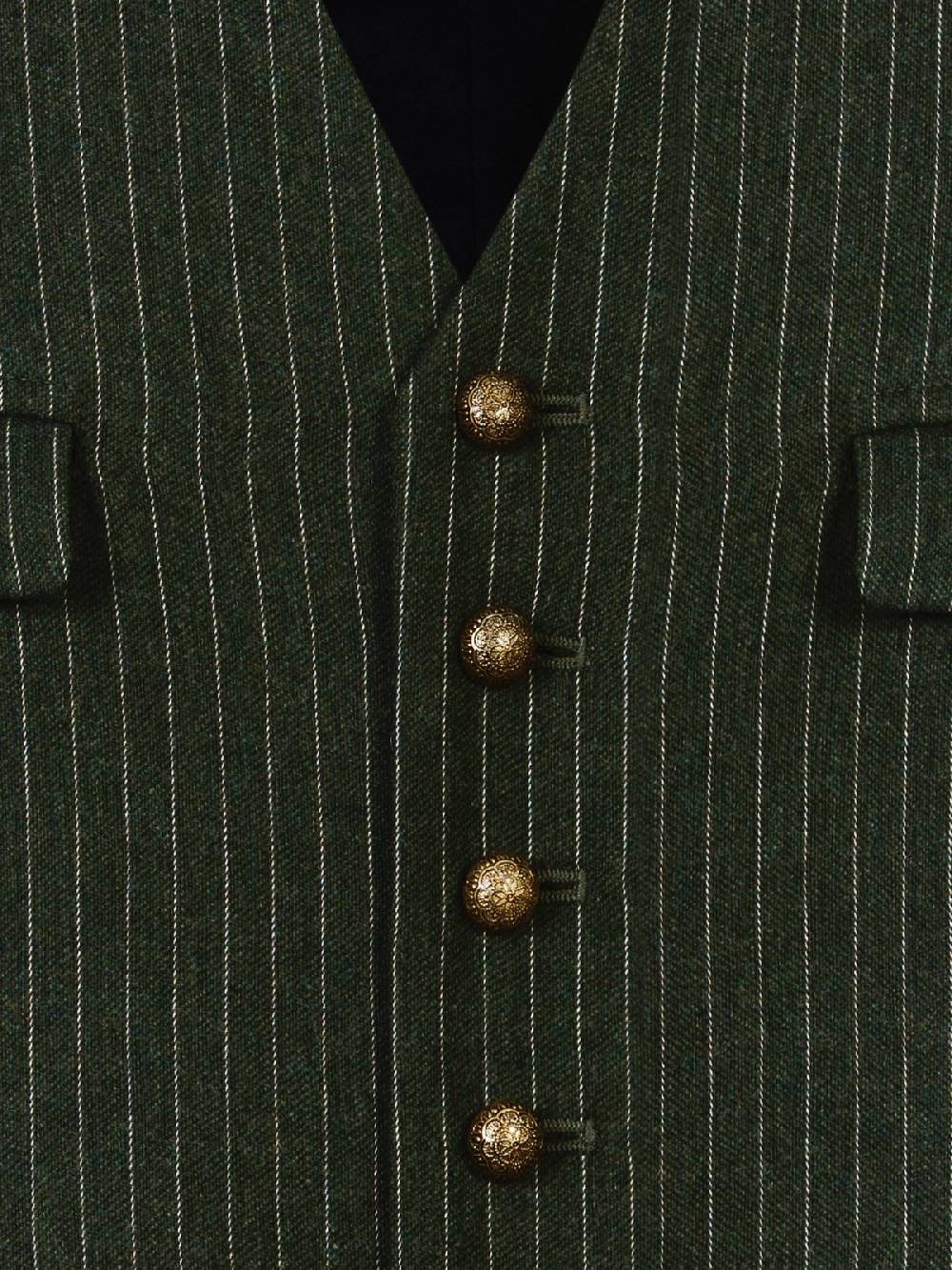 Limberry Gestreifte Trachtenweste In Grün - PIUS ZSG 2555