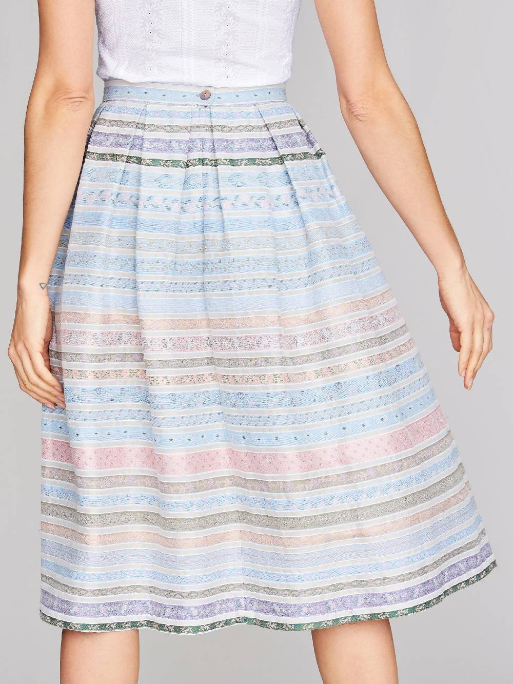 Limberry Gestreifter Hellblauer Trachtenrock - FIORELLA LIGHT BLUE