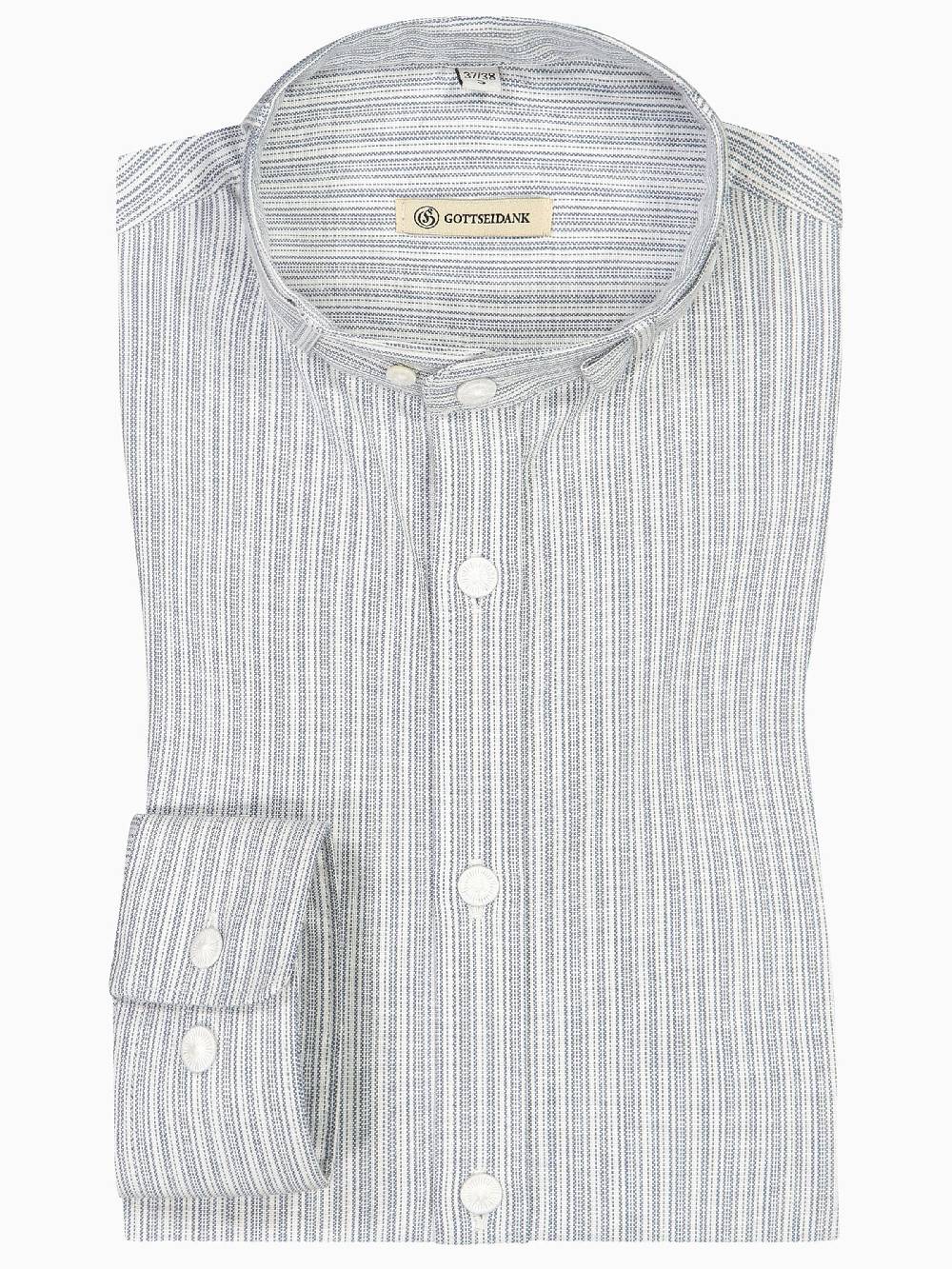 Limberry Gestreiftes Trachtenhemd Aus Baumwolle - LENZ 2329 RAUCHBLAU