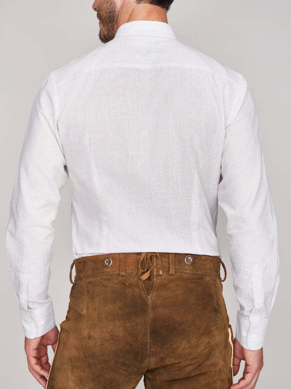 Limberry Gestreiftes Trachtenhemd In Grau - ANTON GRAU