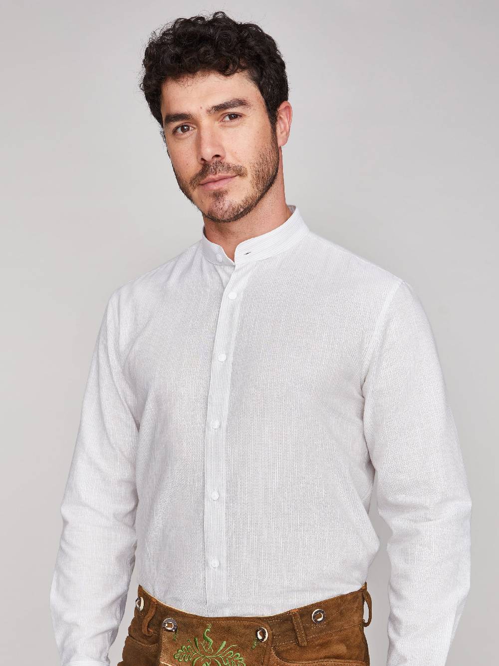 Limberry Gestreiftes Trachtenhemd in Grau - ANTON GRAU