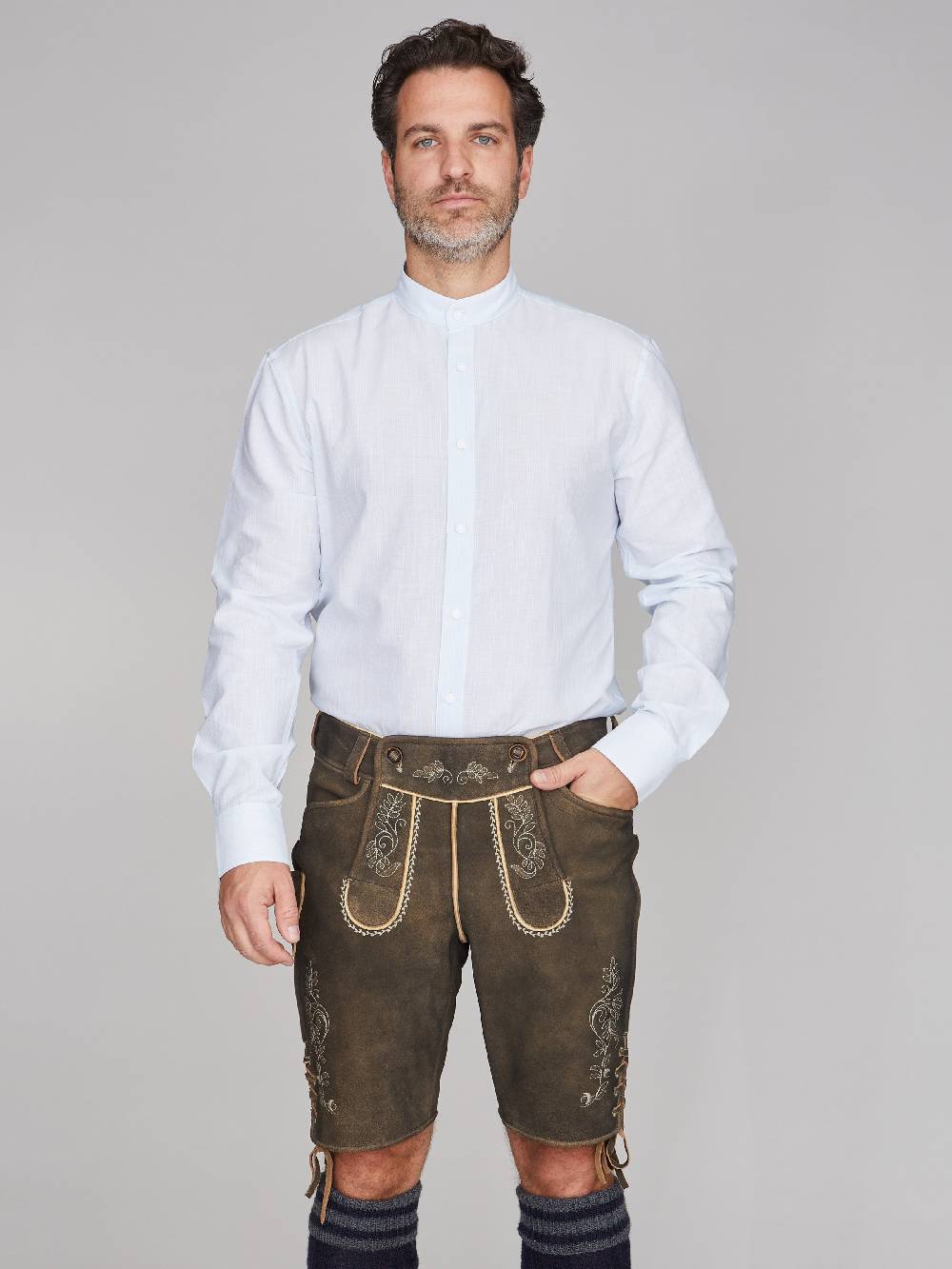 Limberry Gestreiftes Trachtenhemd In Hellblau - ANTON HELLBLAU