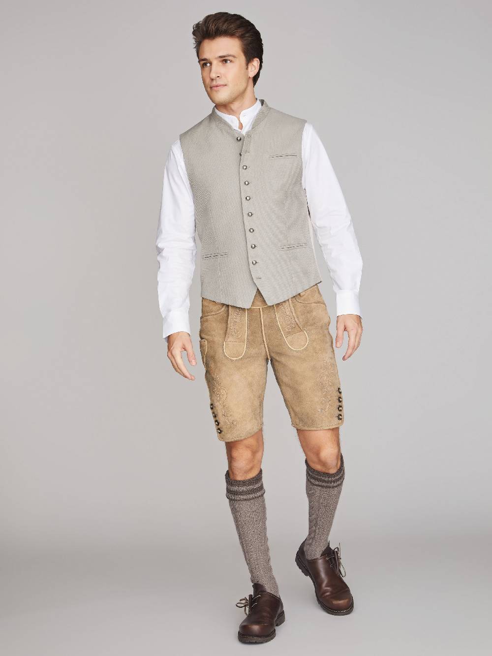 Limberry Grau-Beige Trachtenweste - JULES DARK OYSTER