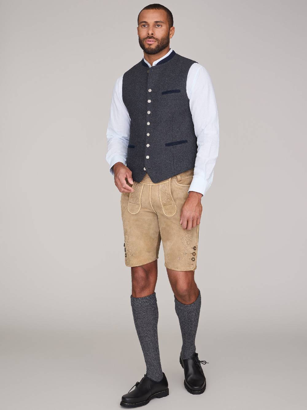 Limberry Graue Trachtenweste Aus Loden - THEO SLATE GREY