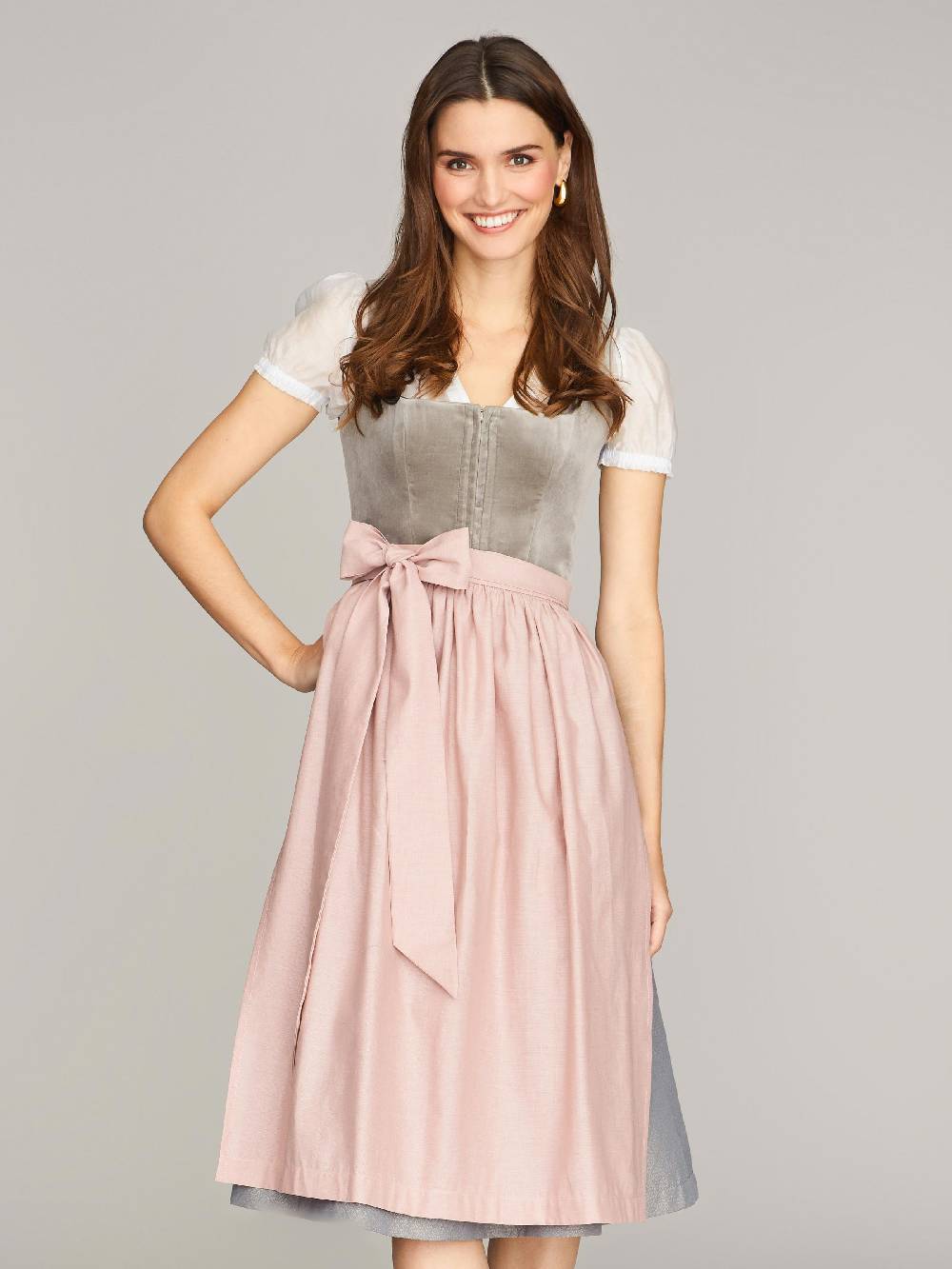 Limberry Graues Dirndl Mit Samt-Mieder - DELILAH SKYLIGHT GREY