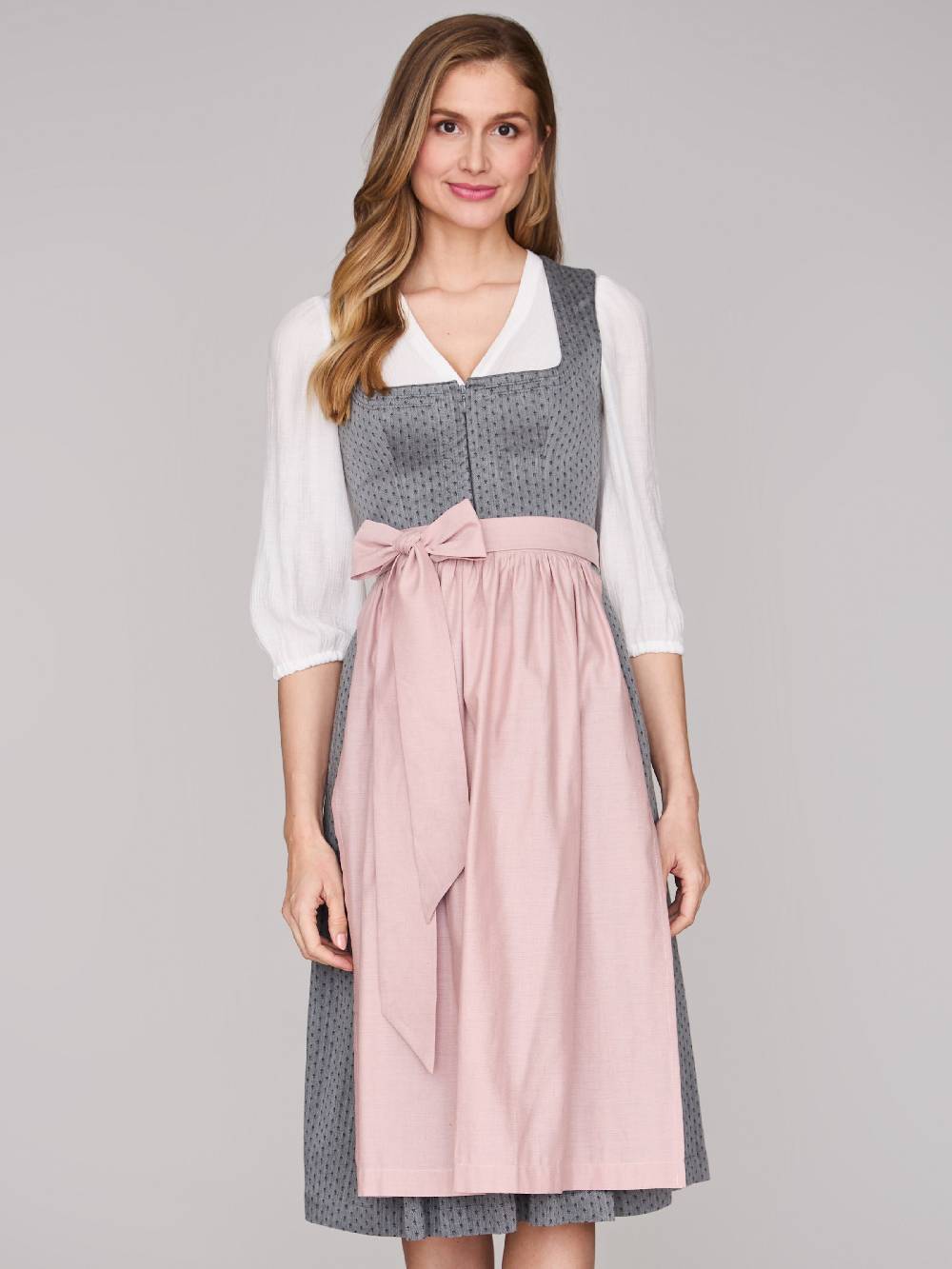 Limberry Graues Dirndl Mit Streublumenmuster - VERA FROST GRAY