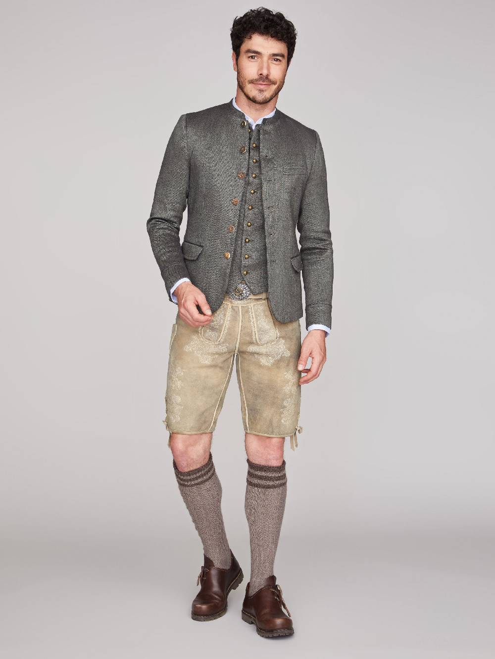 Limberry Grüner Trachtenjanker Im Fischgrät-Muster - HELMUT AGAVE