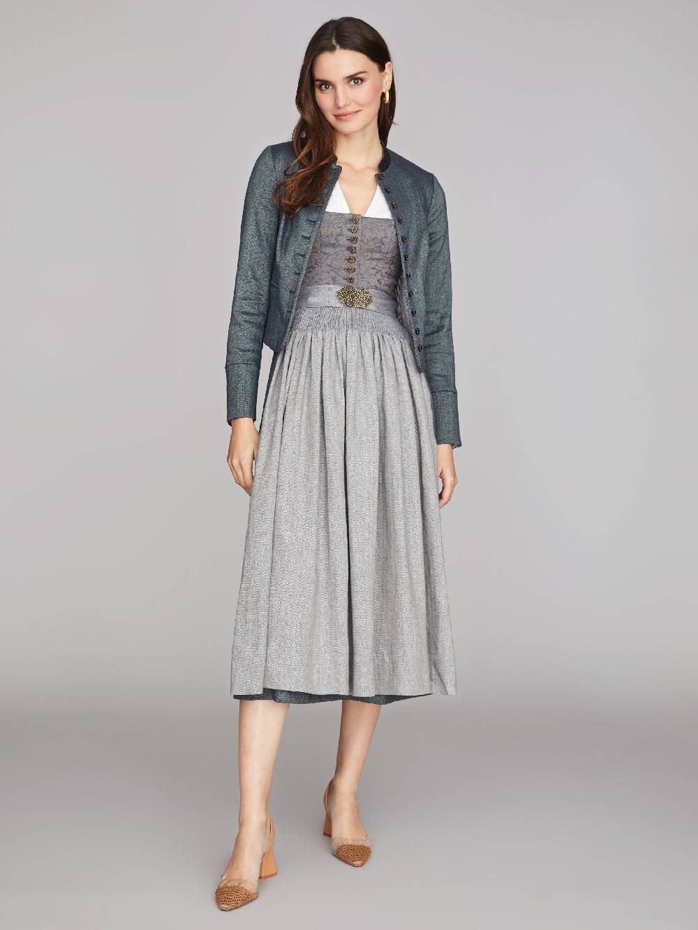 Limberry Grüner Trachtenjanker Mit Schößchen - BARBARA SEEGRAS