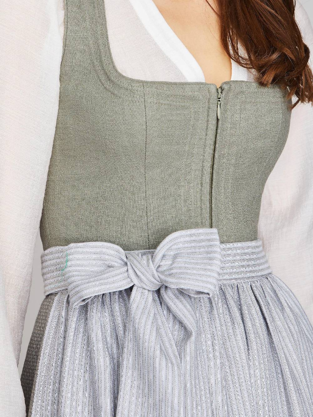 Limberry Grünes Dirndl Aus Leinen - CLAIRE MISTY GREEN
