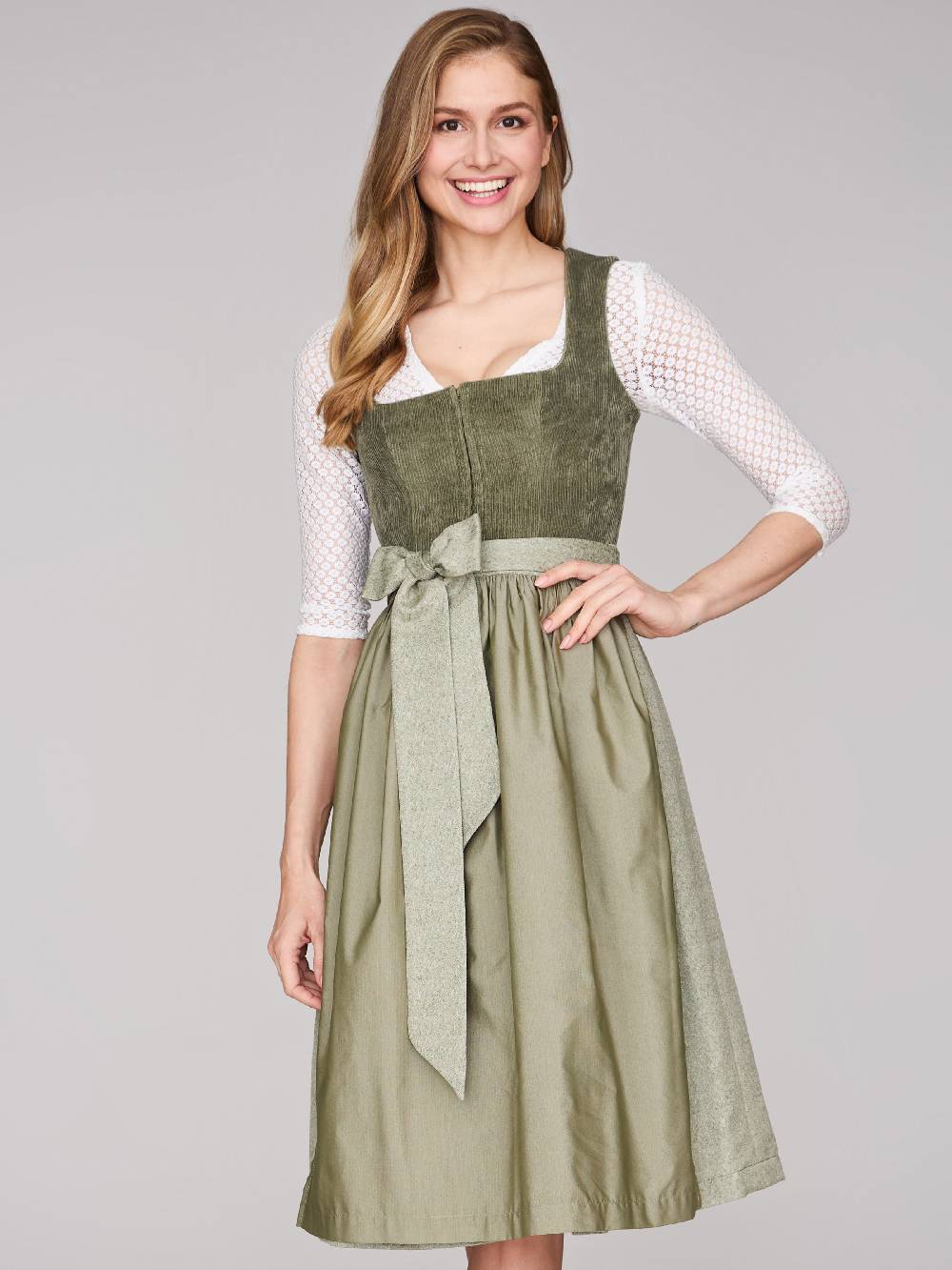 Limberry Grünes Dirndl Mit Cord-Mieder - TIA KALAMATA GREEN