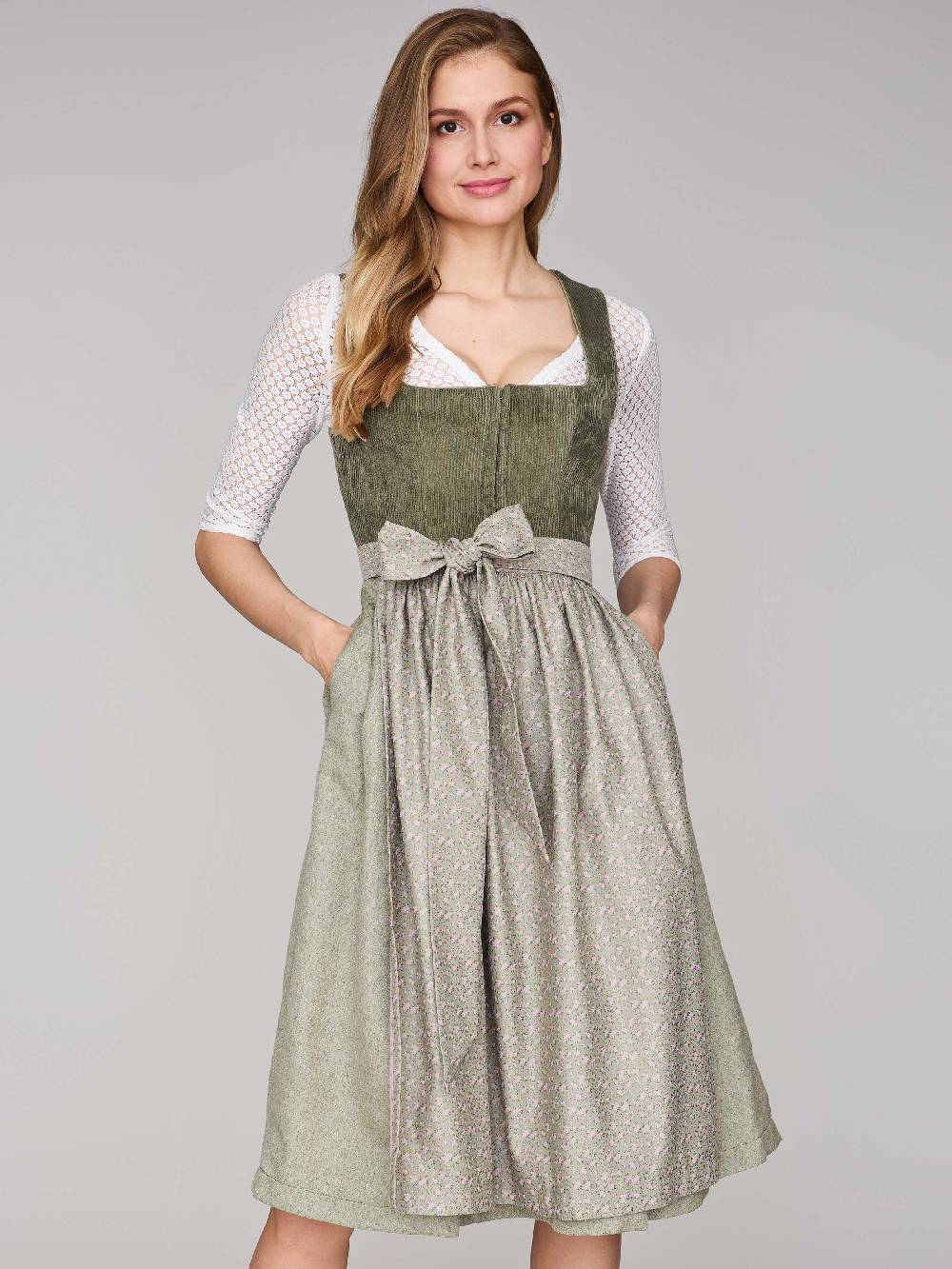 Limberry Grünes Dirndl mit Cord-Mieder - TIA KALAMATA GREEN