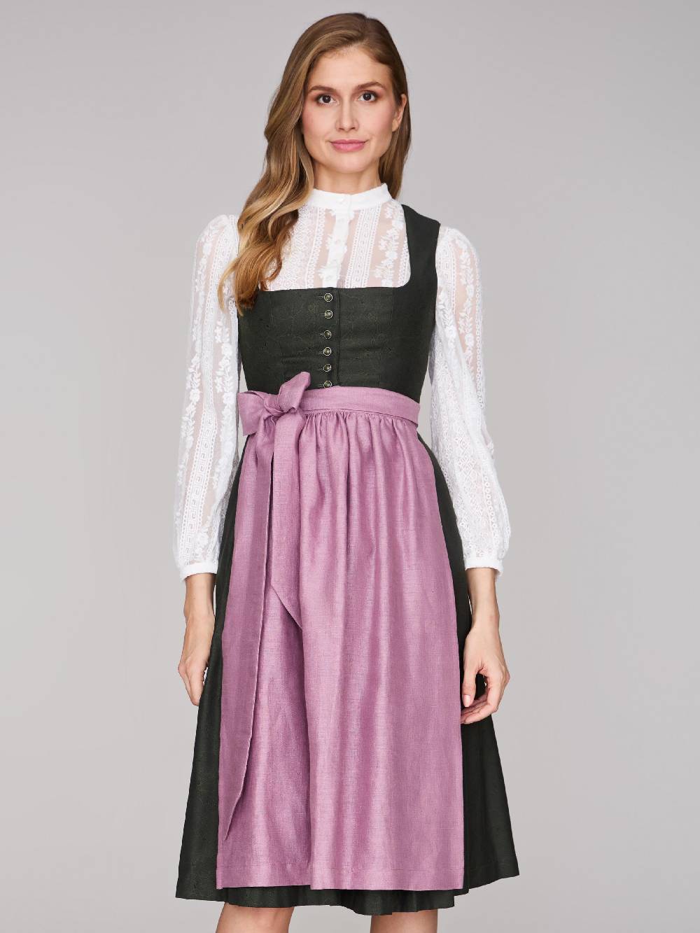 Limberry Grünes Dirndl Mit Knöpfen - FELICITY PINE FLOWER