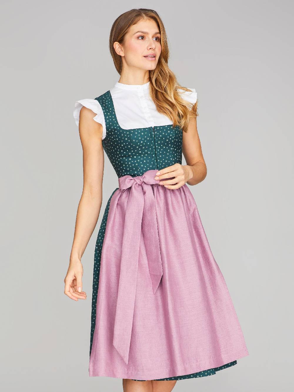 Limberry Grünes Waschdirndl Mit Streublumen - OPHELIA EMERALD