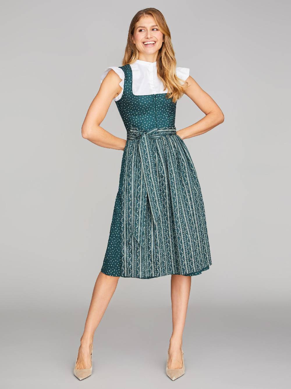 Limberry Grünes Waschdirndl Mit Streublumen - OPHELIA EMERALD