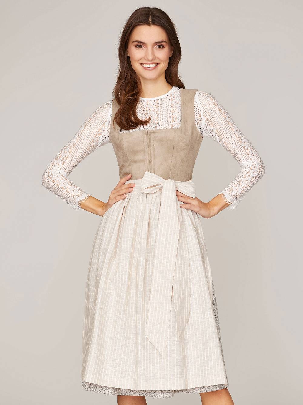 Limberry Hellbeiges Dirndl Im Animalprint - KIRA SAND