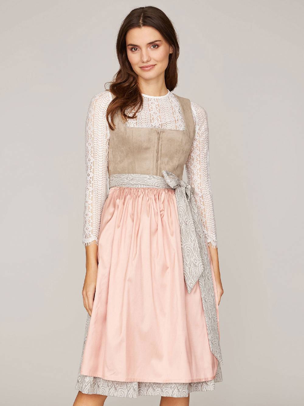 Limberry Hellbeiges Dirndl im Animalprint - KIRA SAND