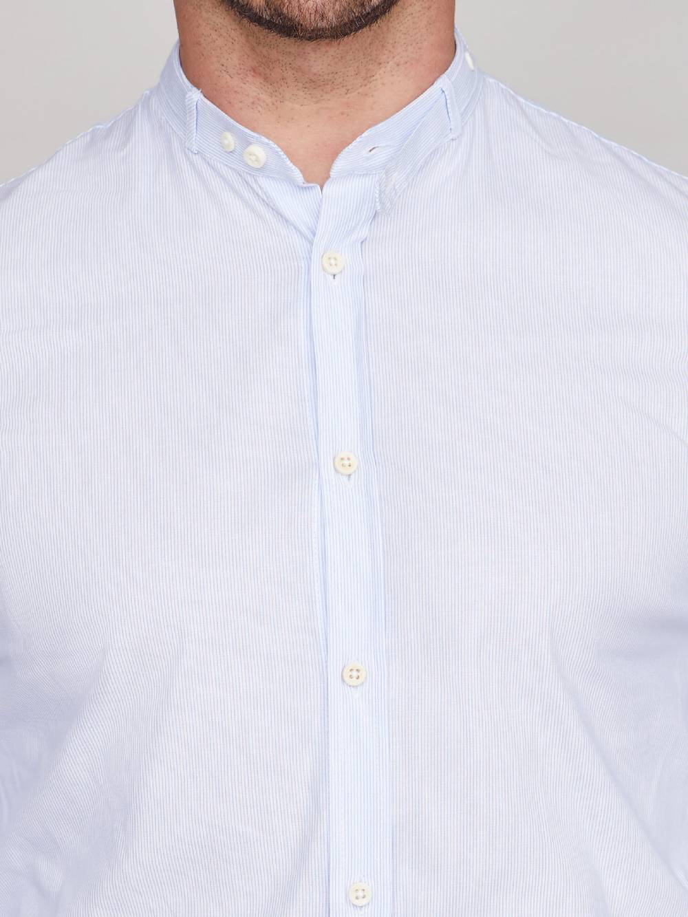 Limberry Hellblau-weiß Gestreiftes Trachtenhemd - LENZ 595