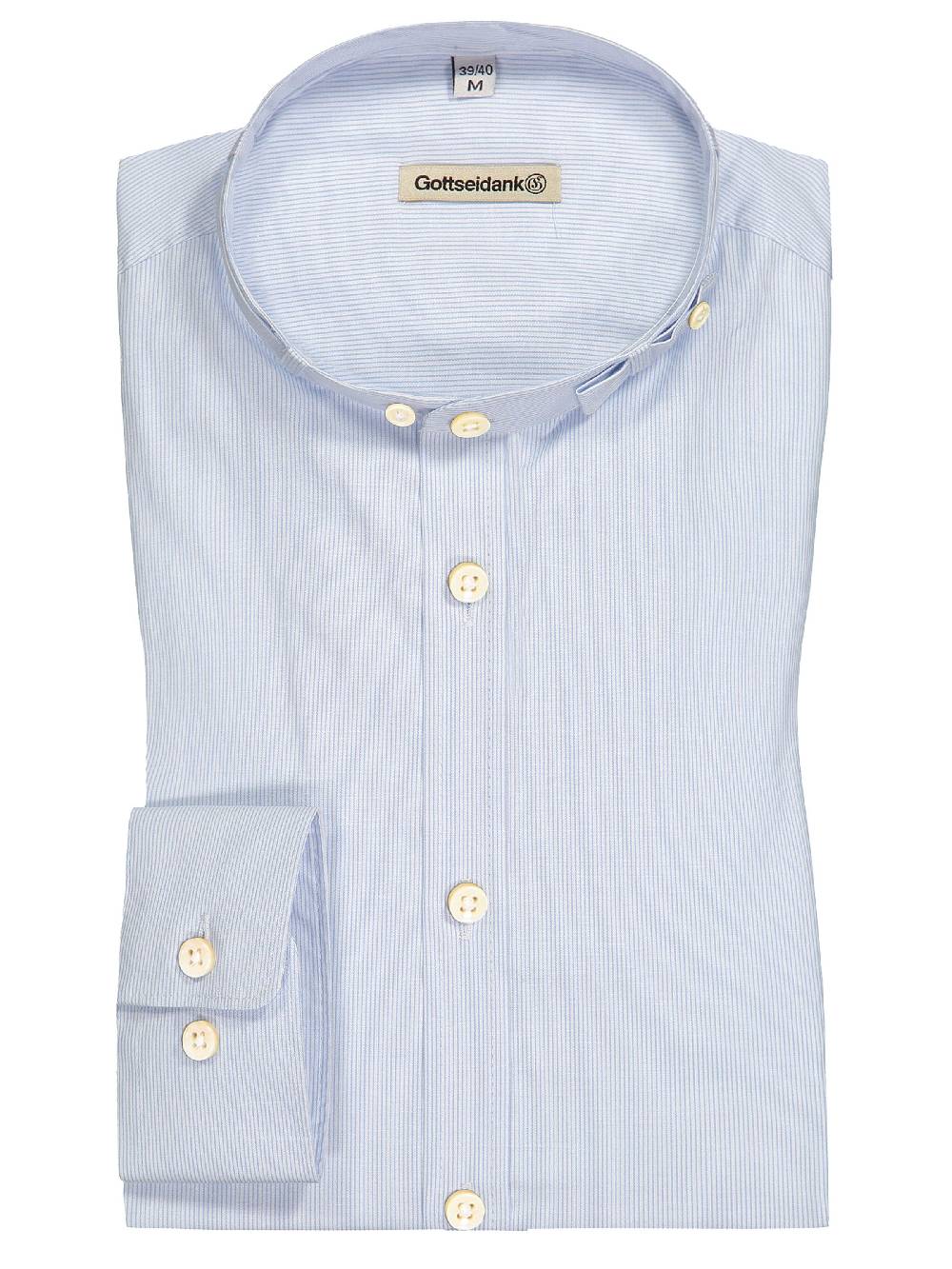 Limberry Hellblau-weiß Gestreiftes Trachtenhemd - LENZ 595