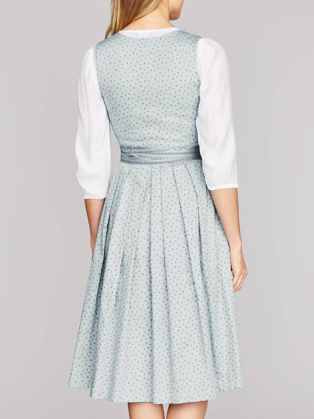 Limberry Hellblaues Waschdirndl Mit Streublumen - OPHELIA SAGE GREEN