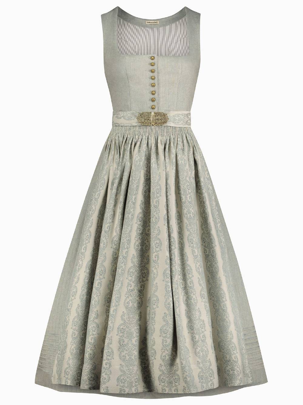 Limberry Hellgraues Dirndl Aus Leinen - MONIKA CLOUD BLUE JADE