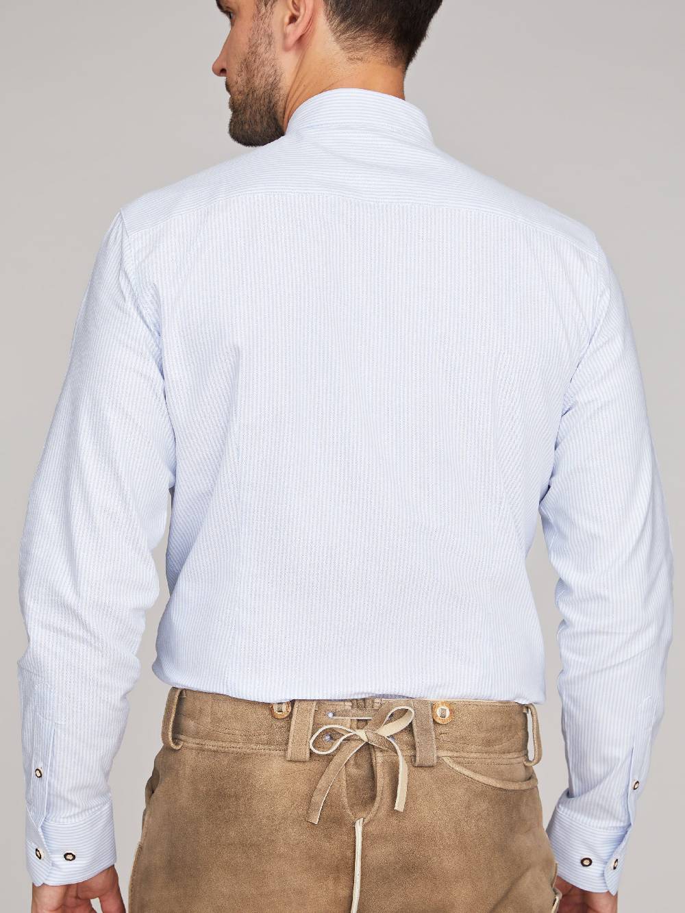 Limberry Himmelblau-Weiß Gestreiftes Trachtenhemd - OSKAR STREIFEN HIMMELBLAU