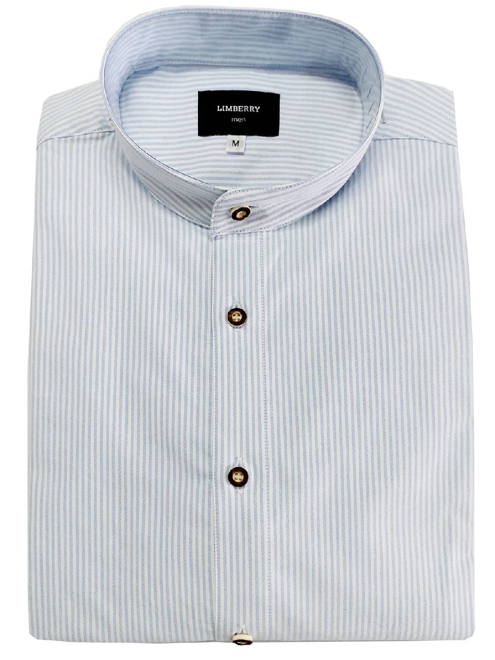 Limberry Himmelblau-Weiß Gestreiftes Trachtenhemd - OSKAR STREIFEN HIMMELBLAU