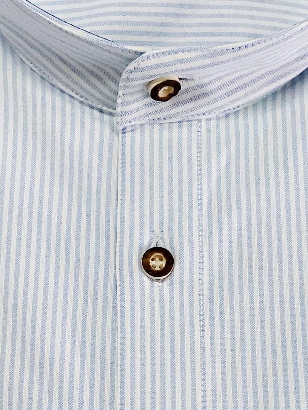 Limberry Himmelblau-Weiß Gestreiftes Trachtenhemd - OSKAR STREIFEN HIMMELBLAU