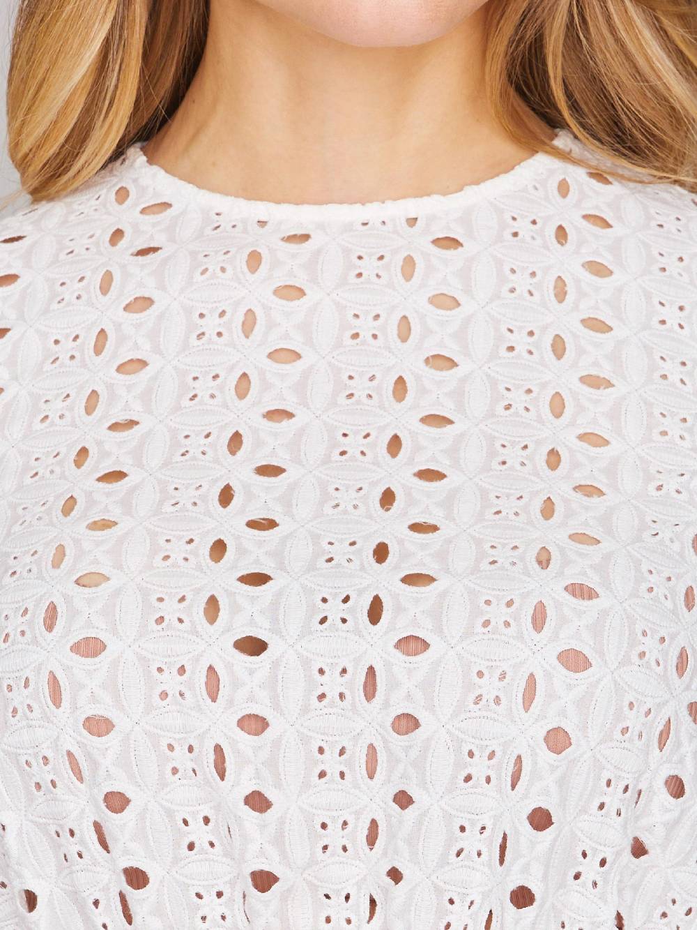 Limberry Hochgeschlossen Dirndlbluse Mit Loch-Muster - KEIRA