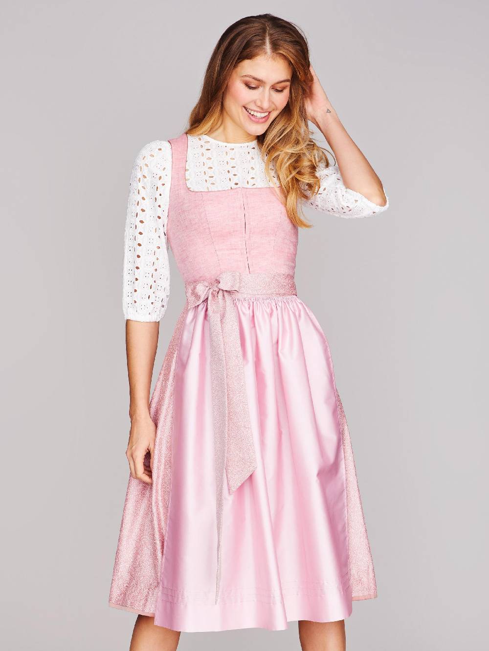 Limberry Hochgeschlossen Dirndlbluse Mit Loch-Muster - KEIRA