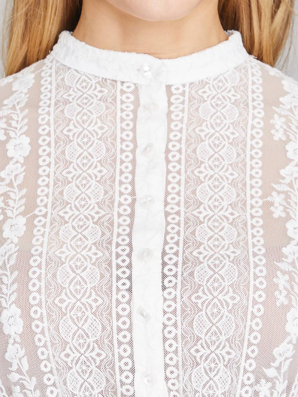 Limberry Hochgeschlossene Dirndlbluse Aus Lochspitze - ROMINA